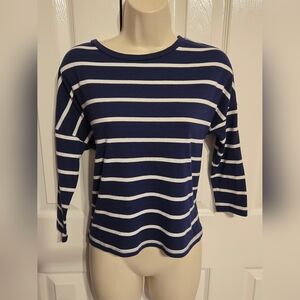 2017 Old Navy top  Navy and White Striped Women's Top